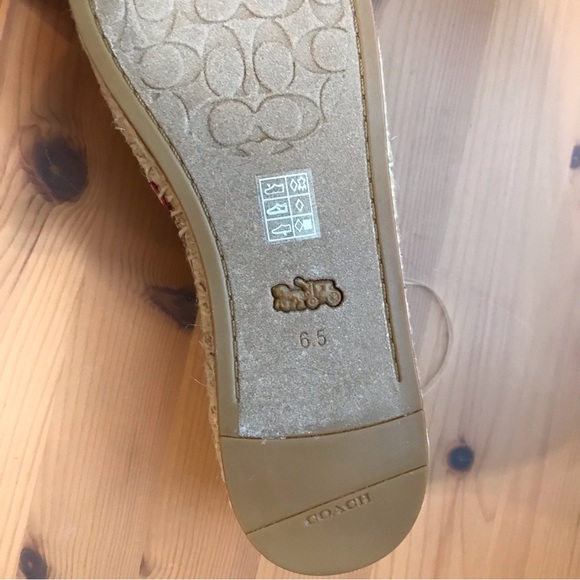 ❤️ Coach Collins Espadrille Shoes Heart Print Electric Red 6 6.5 7 🌺 - Picture 9 of 10